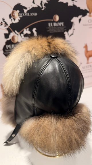 Genuine Raccoon Leather Hat Unisex