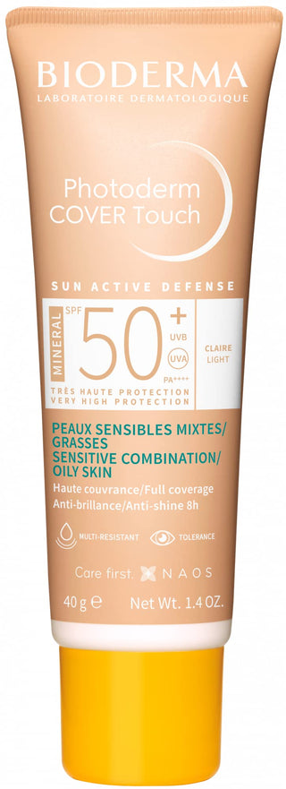 Bioderma Mineral Sunscreen with Coverage SPF50+ Light 40g - Tinted Non-Comedogenic Matte Finish Sun Protection - Glamourous Grace