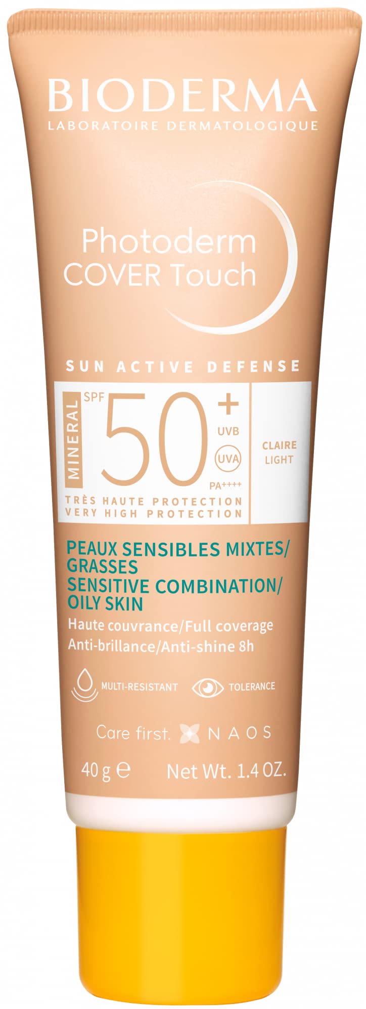 Bioderma Mineral Sunscreen with Coverage SPF50+ Light 40g - Tinted Non-Comedogenic Matte Finish Sun Protection - Glamourous Grace