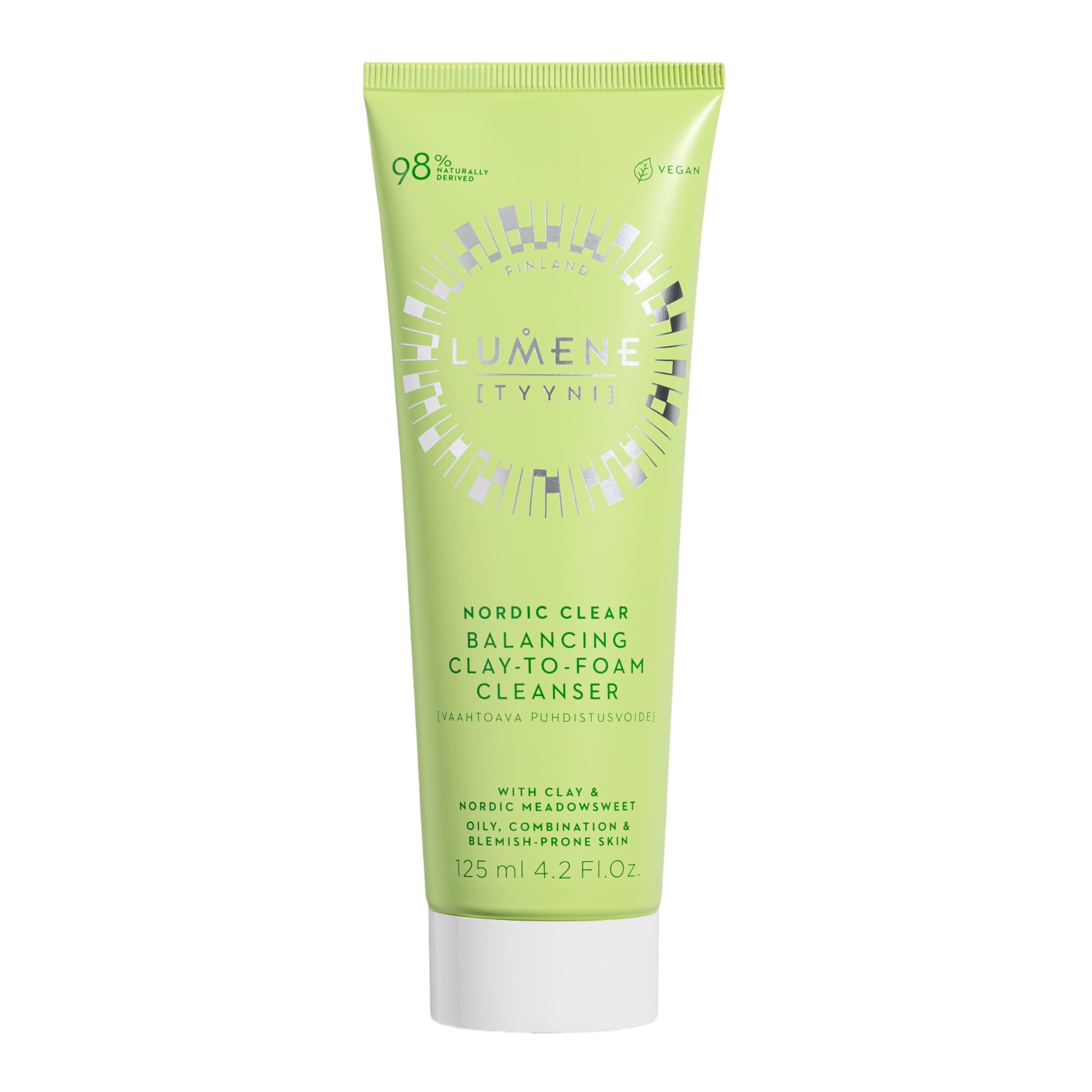 Lumene Sebum Balancing Clay-Based Foaming Facial Cleanser for Oily & Blemished Skin - Paraben-Free, pH Balanced - 4.23 fl oz - Glamourous Grace