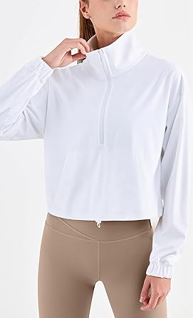 Women's Athletic Running/Yoga Cropped Jacket, 1/2 zip - Glamourous Grace