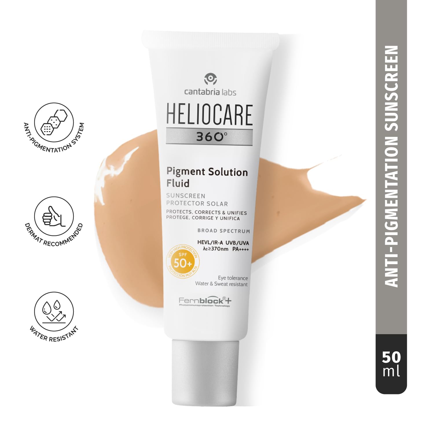 Heliocare 360 Pigment Solution Sunscreen Fluid SPF50+ 50ml - Glamourous Grace