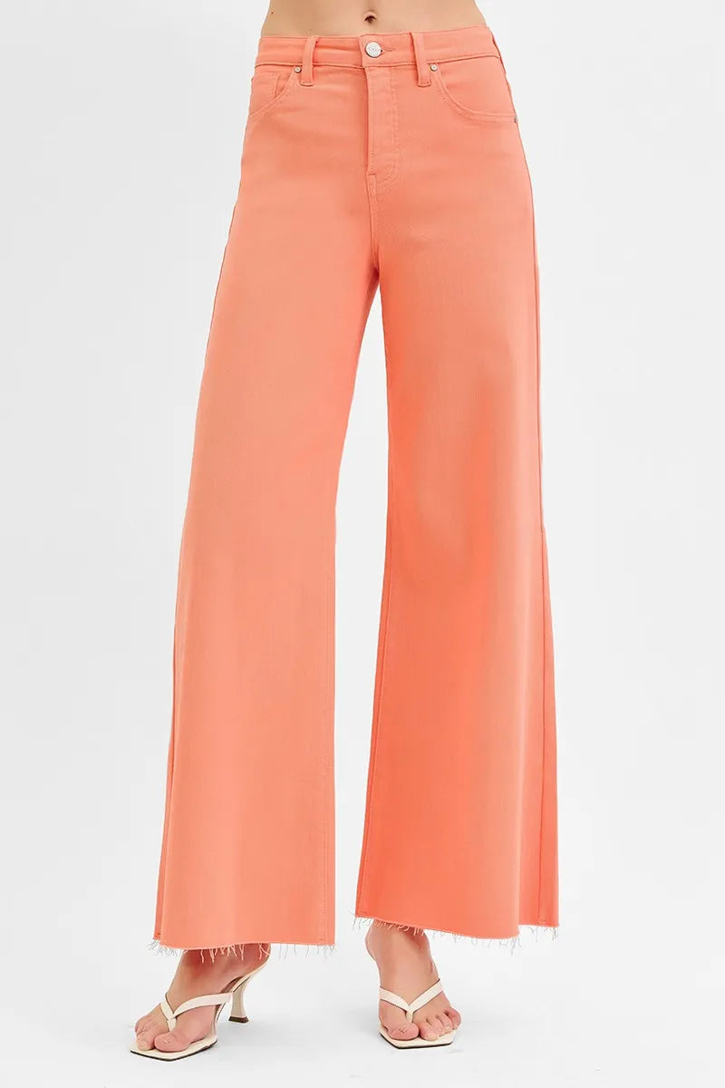 RISEN Tummy Control High Rise Wide Leg Jeans