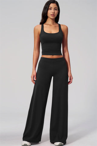 The Revive Crop Top Straight Leg Pants 2-Piece Set