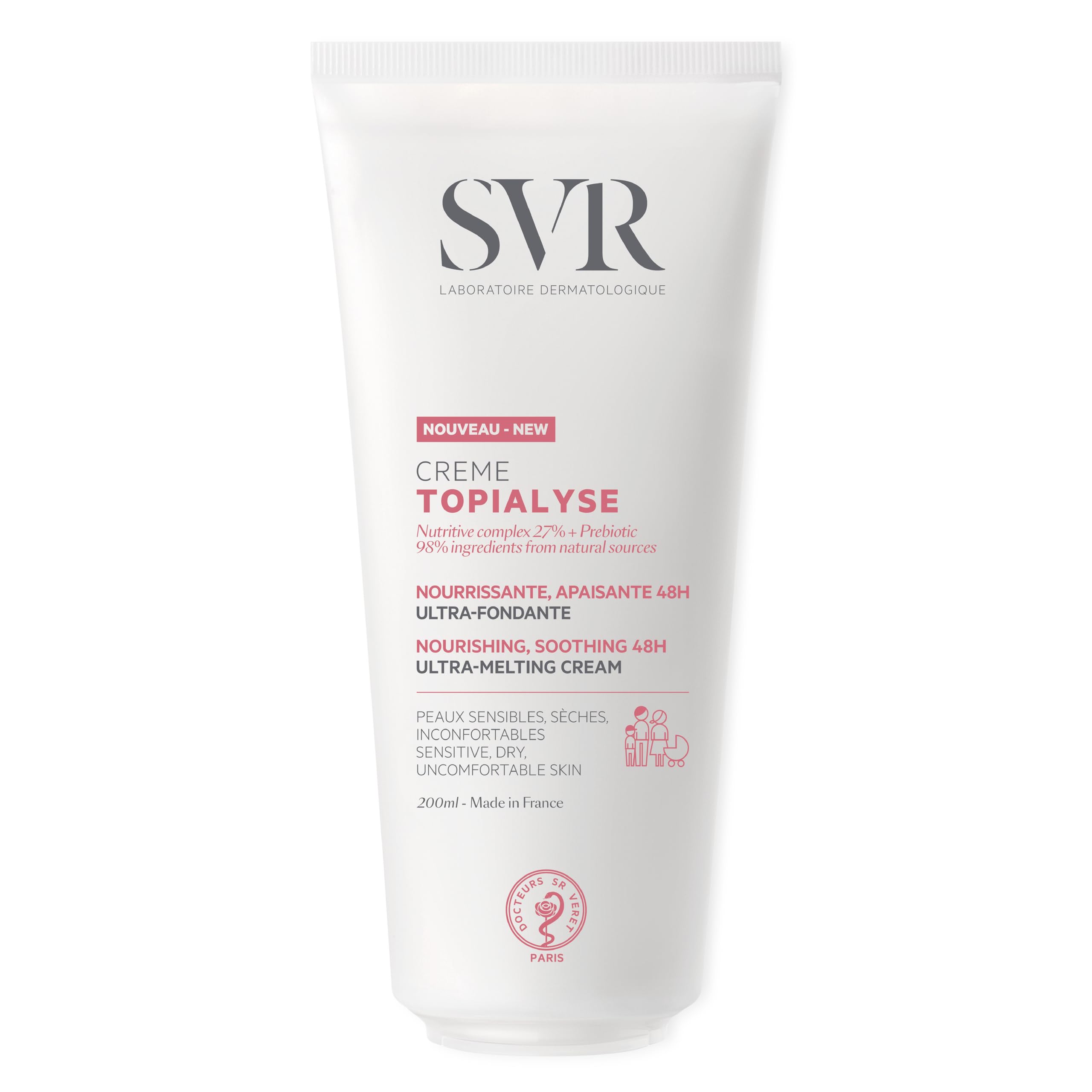 SVR Creme Topialyse Moisturizing Body Cream - Natural Skincare for Sensitive Skin, Family-Friendly - Glamourous Grace