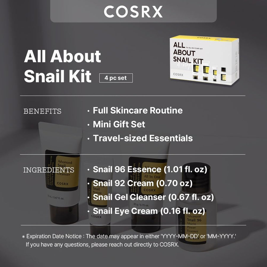 Cosrx All About Snail Kit 4-Step - Glamourous Grace