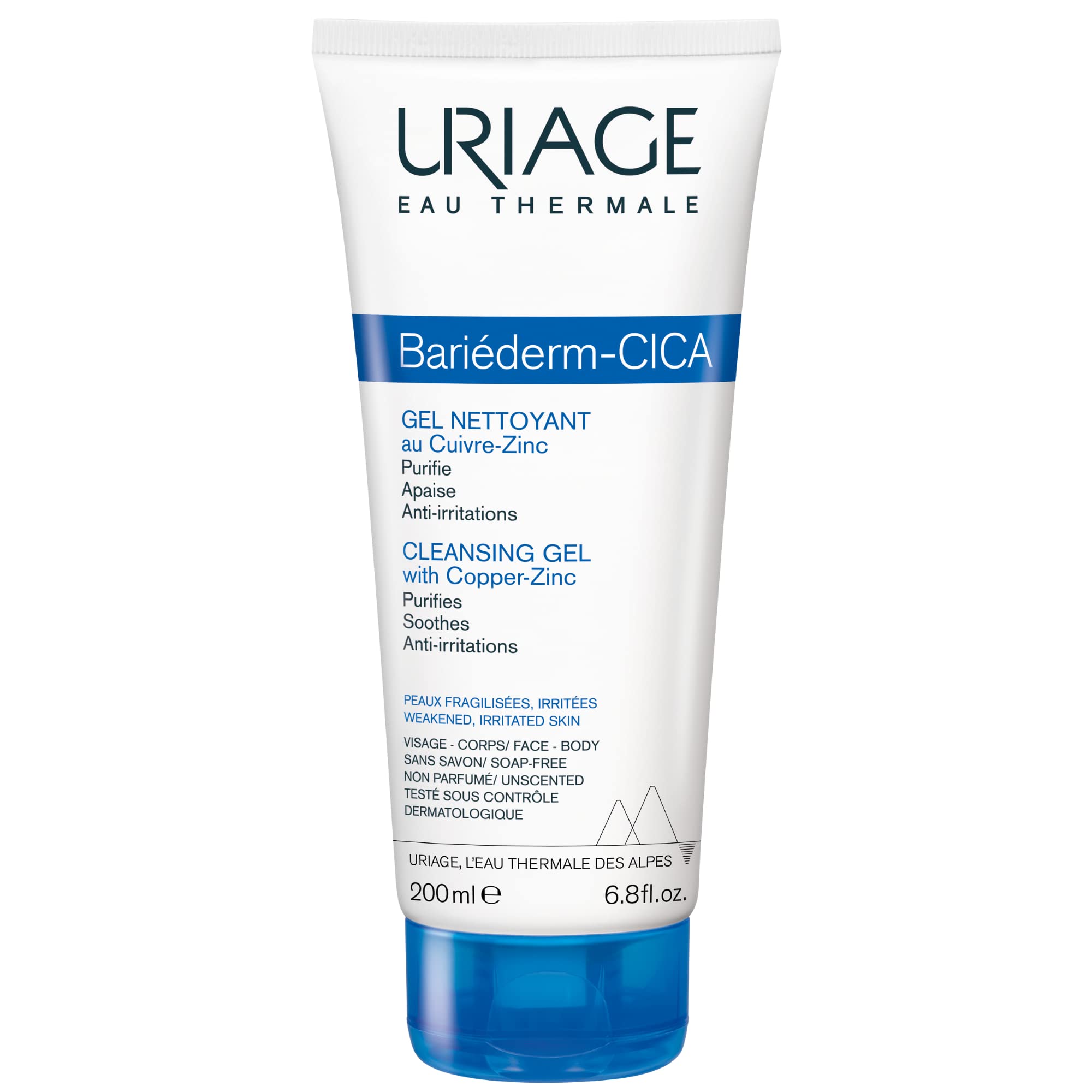 Uriage Bariederm Cica Gel - Gentle Cleansing Gel for Sensitive Skin, Face & Body Wash for Babies to Adults - Glamourous Grace