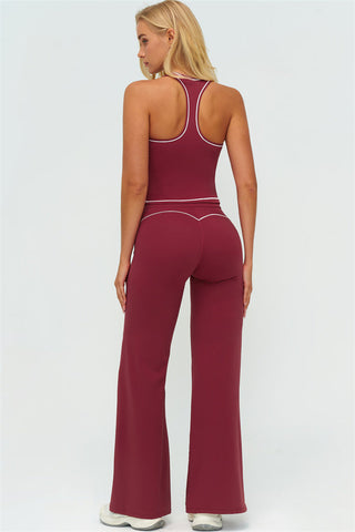The Amara Crop Top Flared Leggings 2-Piece Set