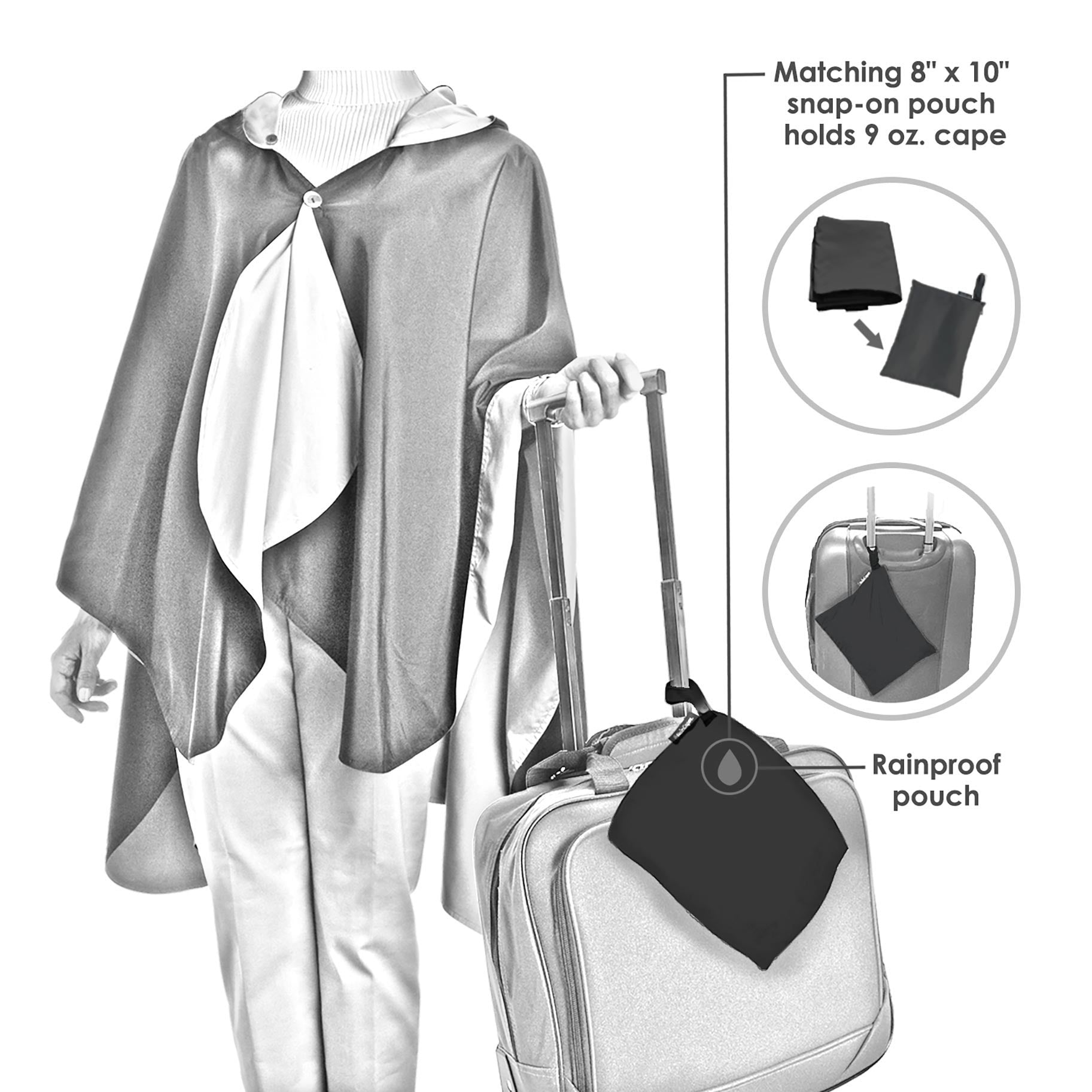 Hokusai The Great Wave Reversible Rain Cape Poncho – Lightweight Hooded Wrap