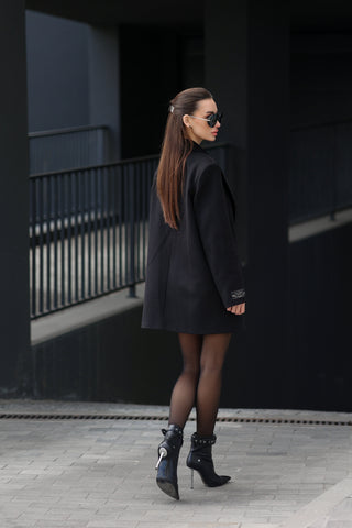 Andie Cashmere Wool Blend Blazer in Black