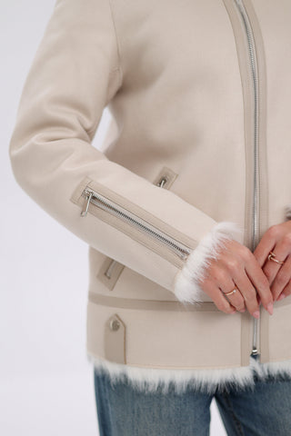 Reversible Hooded Wool Blend Jacket