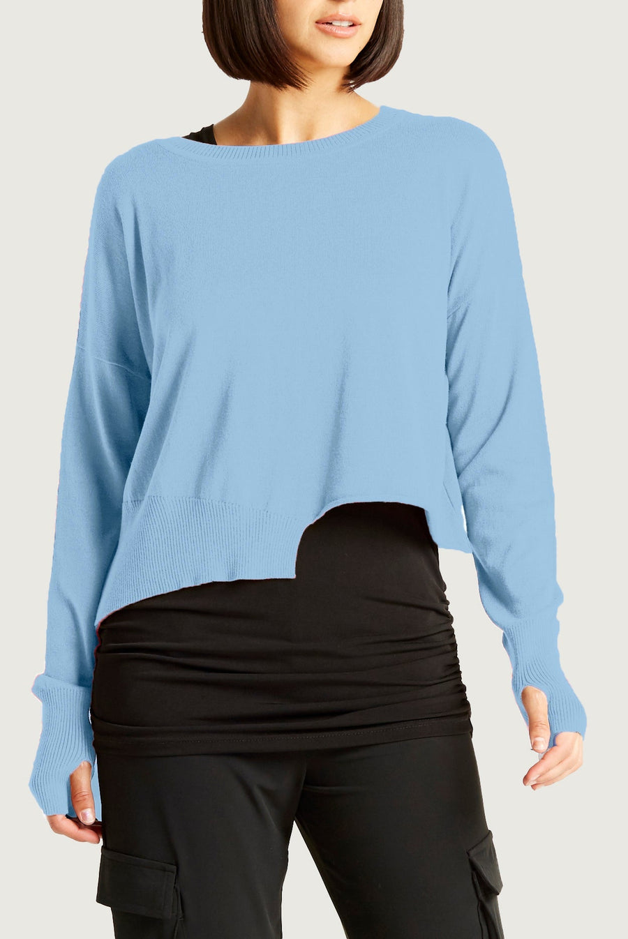 Pima Cotton Mini Knit Crewneck Sweater - Cameo - Glamourous Grace