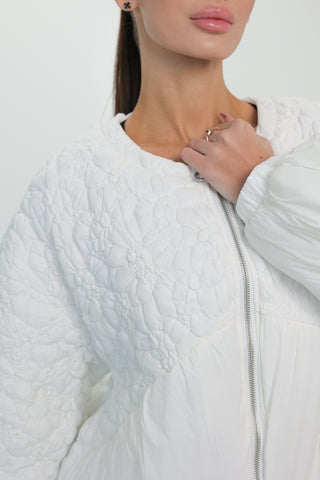 Light Quilted Demi-Season Jacket in White