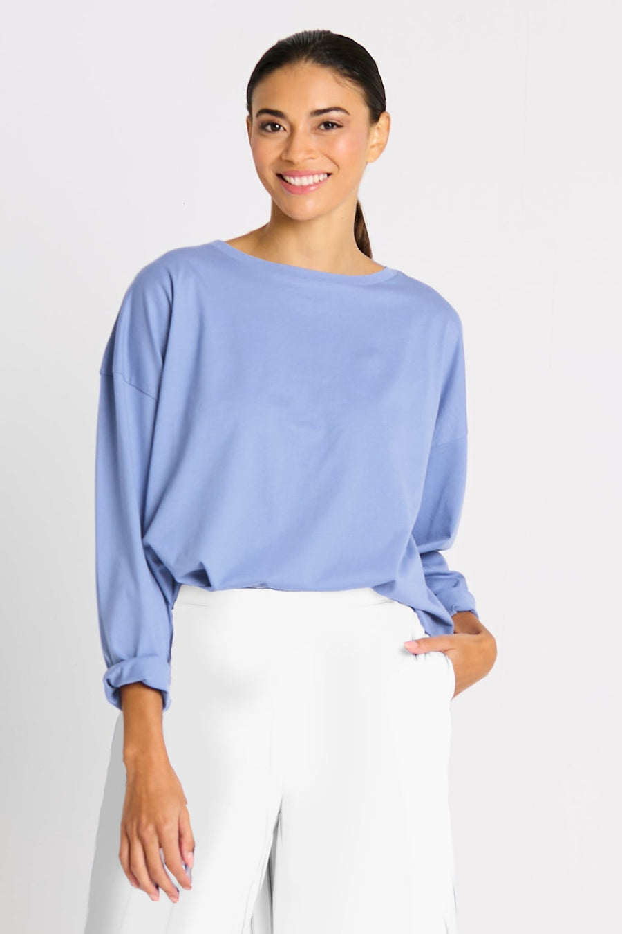 Pima Cotton Mini Luxury Boxy T-Shirt - Thistle - Glamourous Grace