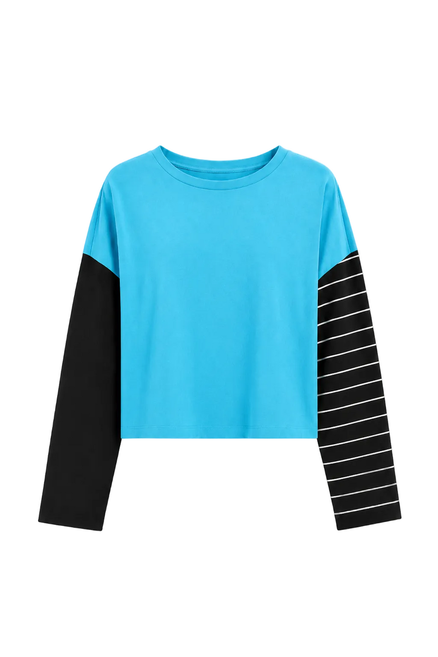 Pima Cotton Mixed Media Mini Luxury Boxy T-Shirt - Capri - Glamourous Grace