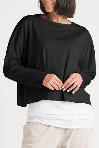 Pima Cotton Mini Luxury Boxy T-Shirt - Black