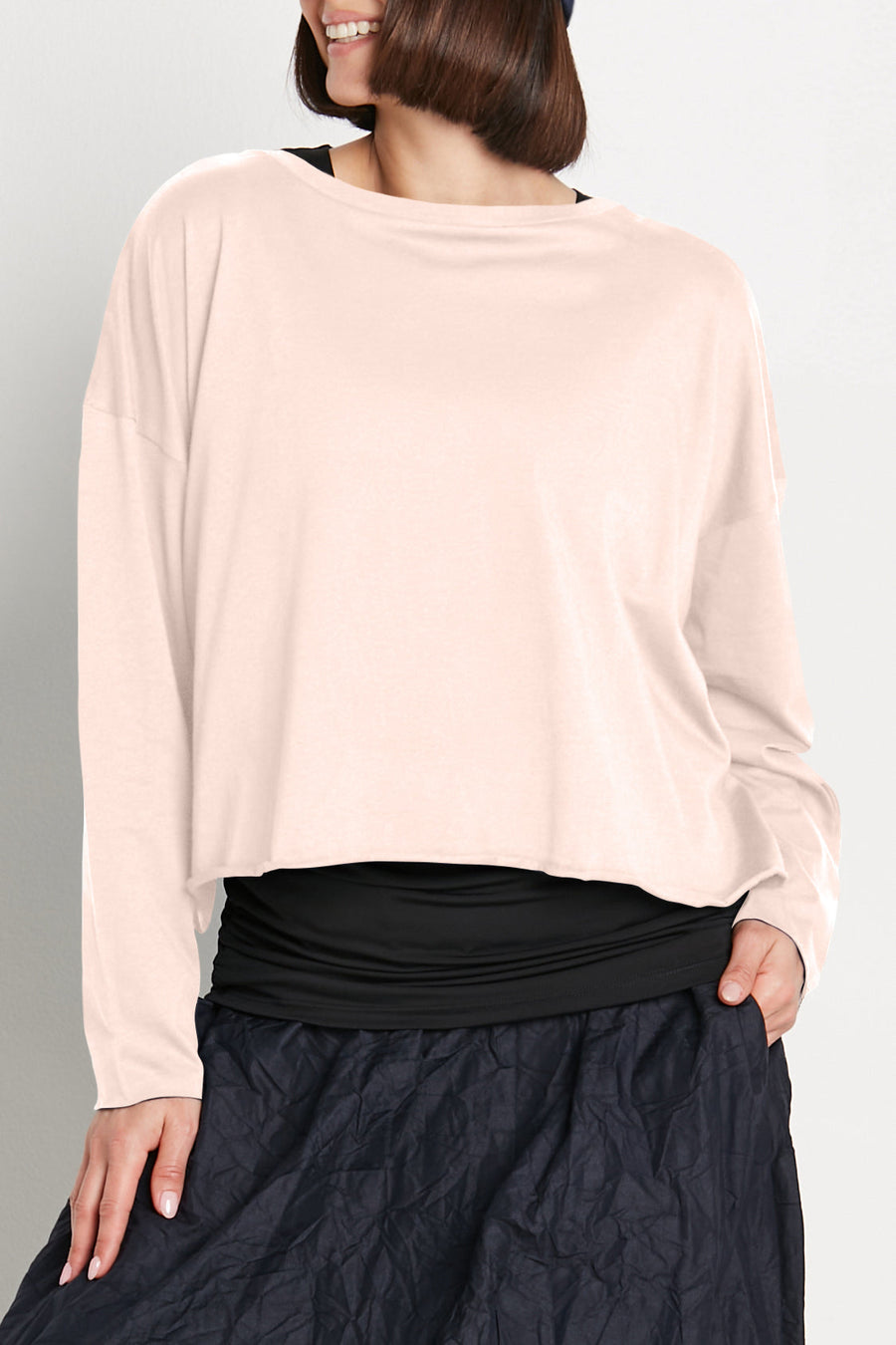 Pima Cotton Mini Luxury Boxy T-Shirt - Blush - Glamourous Grace