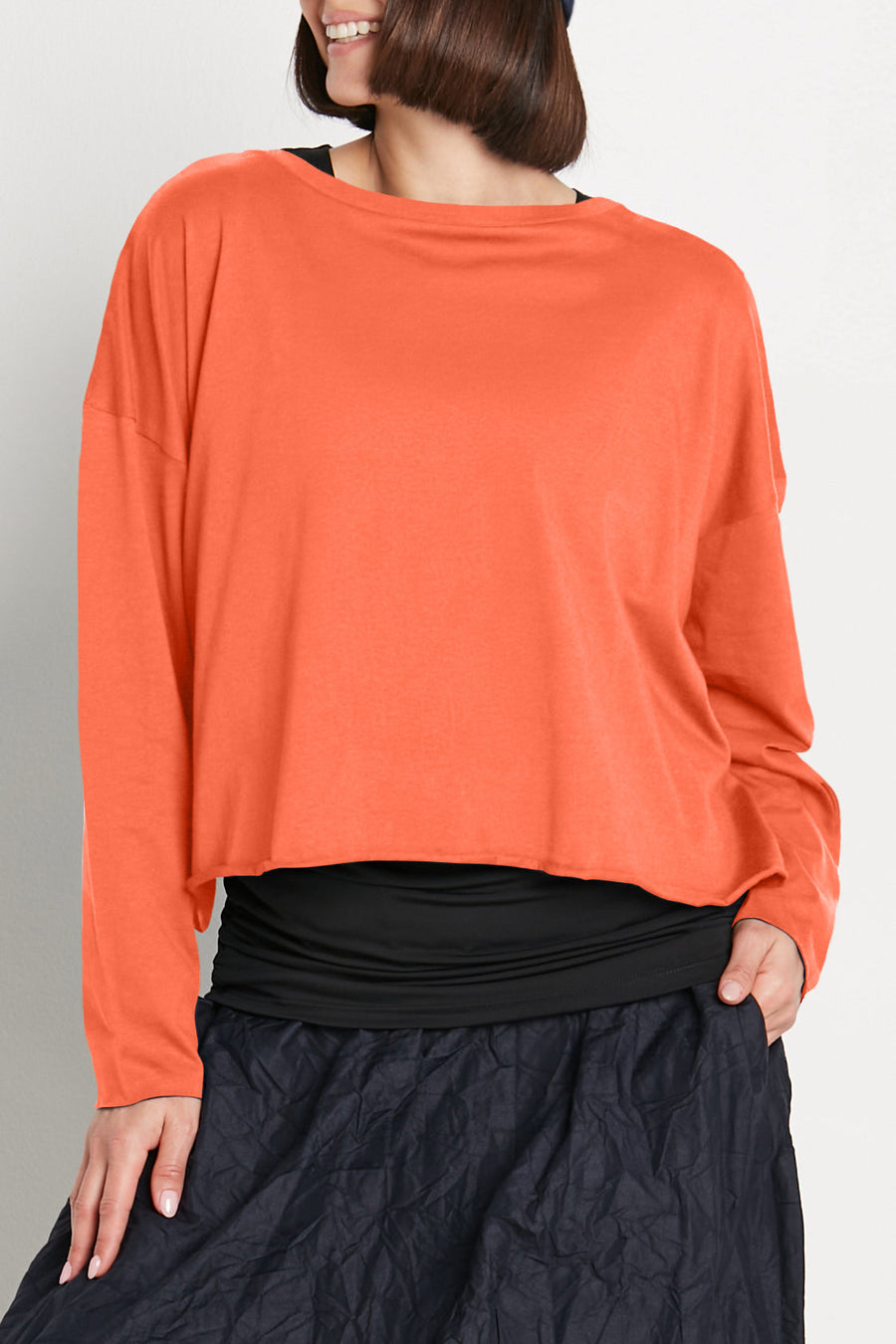 Pima Cotton Mini Luxury Boxy T-Shirt - Grenadine - Glamourous Grace