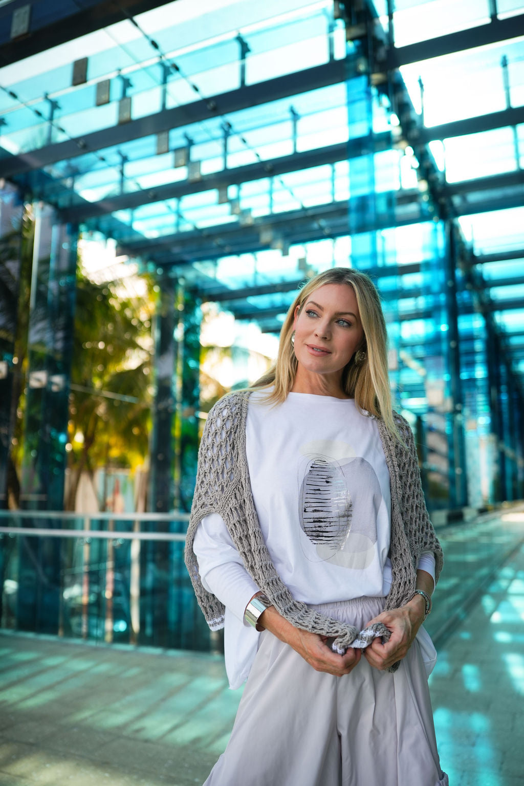 Pima Cotton "Tranquility" Luxury Boxy Tee - As Shown - Glamourous Grace
