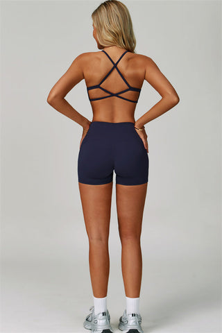The Bold Cross Back Sports Bra Shorts 2-Piece Set