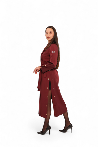 Jackie Trench Coat in Bordeaux