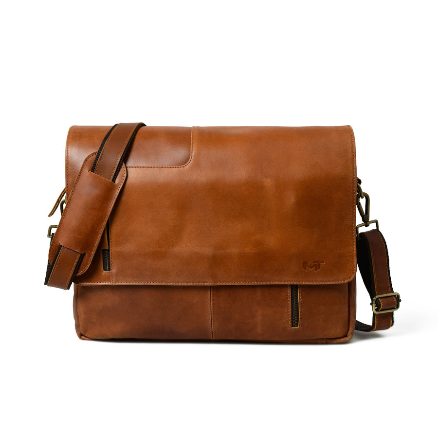 Wilson Tan Leather Crossbody Bag - Glamourous Grace