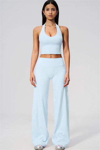 The Twirl Wide Strap Halter Crop Top