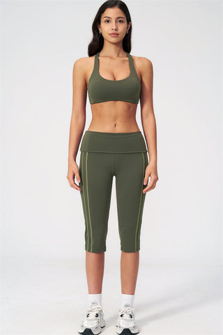 The Evoke Racerback Sports Bra Capri Leggings 2-Piece Set