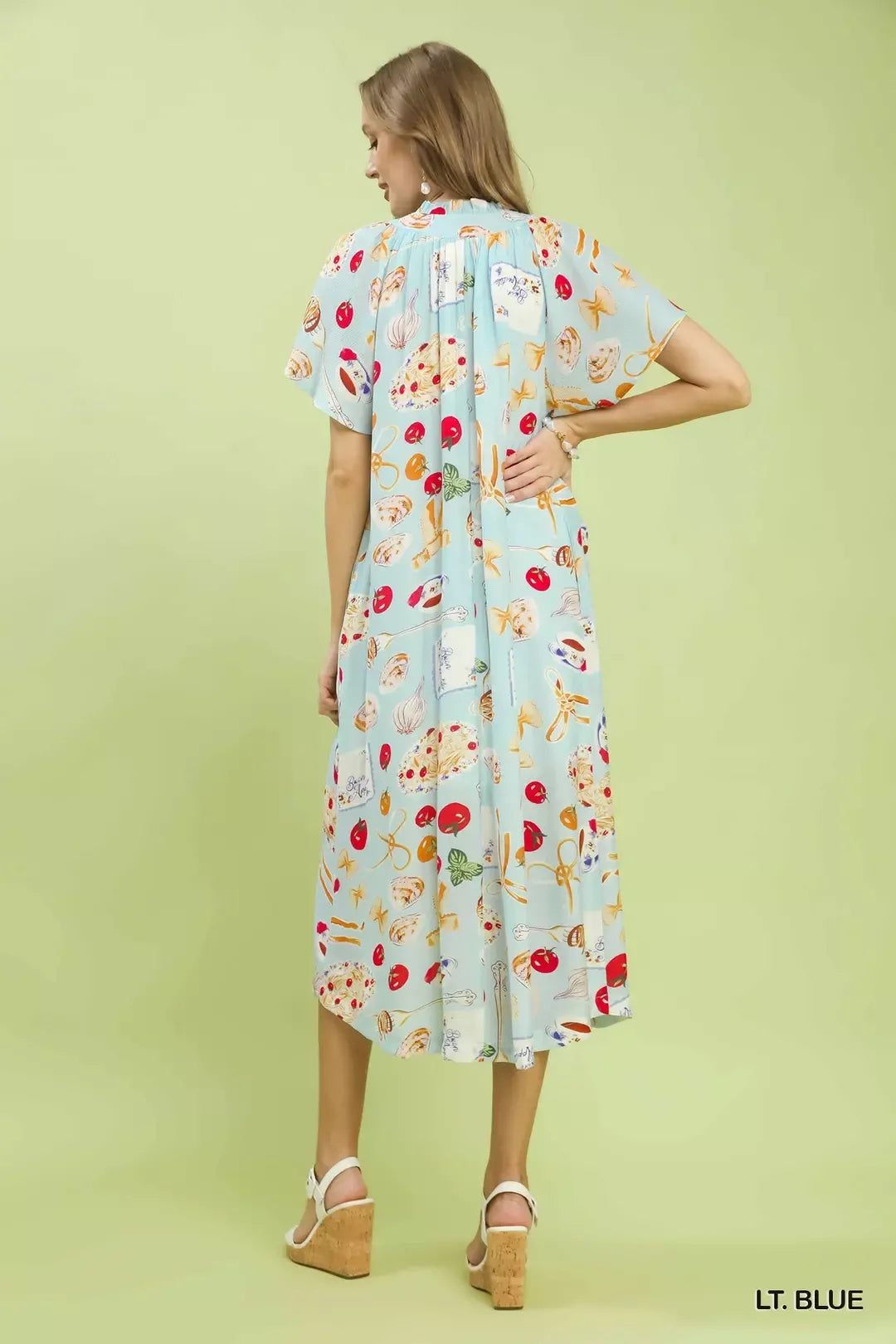 Umgee Abstract Print Flutter Sleeve Midi Dress - Glamourous Grace
