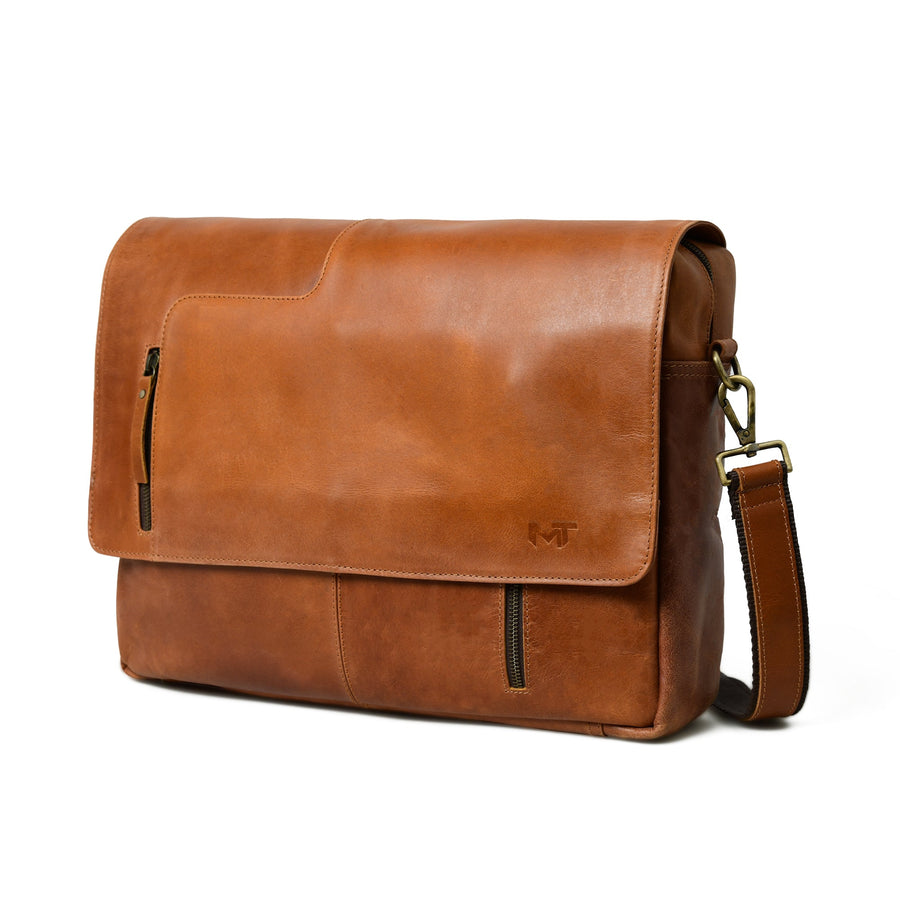 Wilson Tan Leather Crossbody Bag - Glamourous Grace