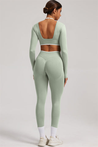 The Elevate New Long Sleeve Crop top Leggings 2-Piece Set