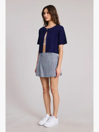 Priscilla Navy Short Sleeve Cardigan - Glamourous Grace