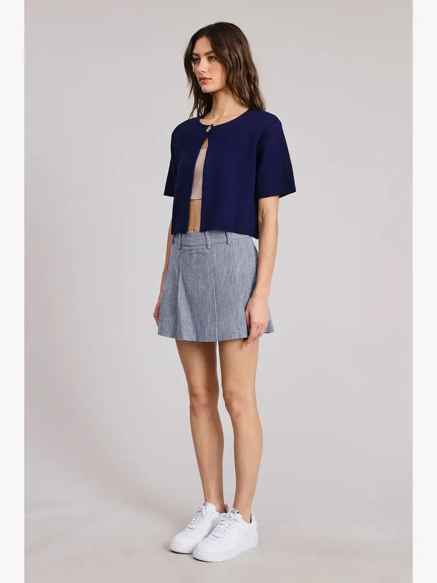Priscilla Navy Short Sleeve Cardigan - Glamourous Grace