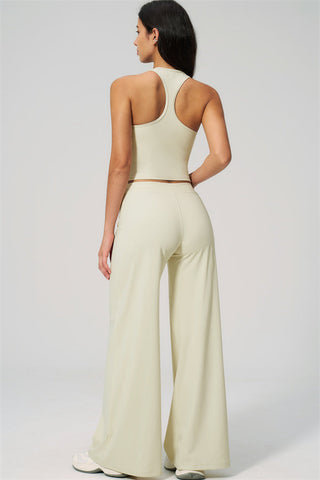 The Revive Crop Top Straight Leg Pants 2-Piece Set