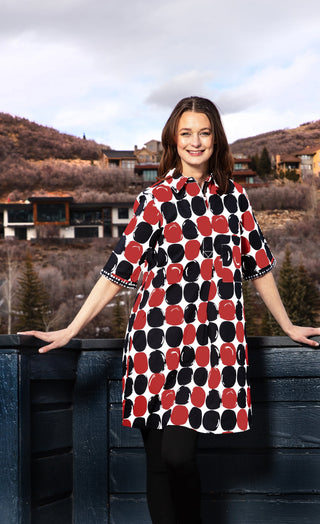 Monterey Dress Red Black Big Dot - Glamourous Grace