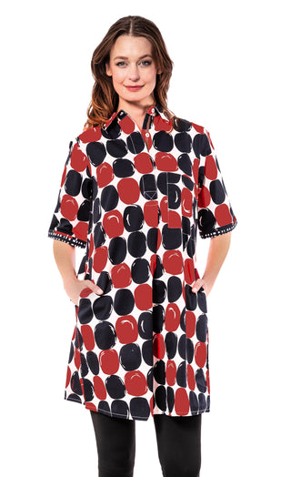 Monterey Dress Red Black Big Dot - Glamourous Grace