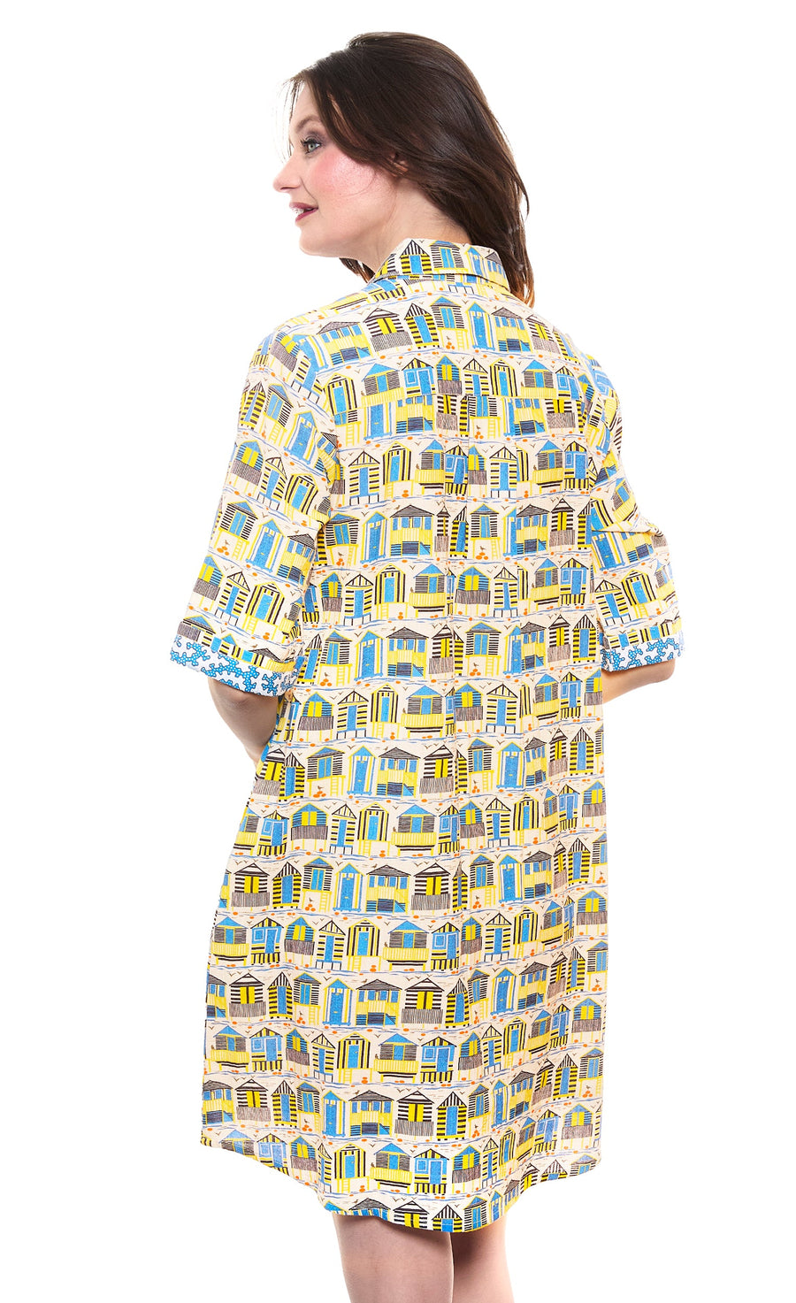 Monterey Dress Cotton Linen Cabana Print - Glamourous Grace