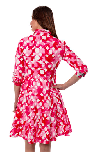 Delray Dress Pink Watercolor Print - Glamourous Grace
