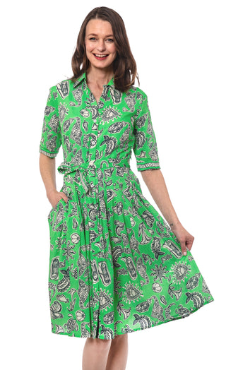 Mrs Maisel Green Black Whimsy Print - Glamourous Grace