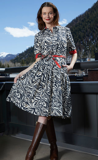 Mrs Maisel Dress Black And White Zebra Print - Glamourous Grace