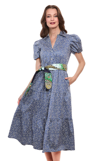 Litchfield Navy White Swirl Print - Glamourous Grace