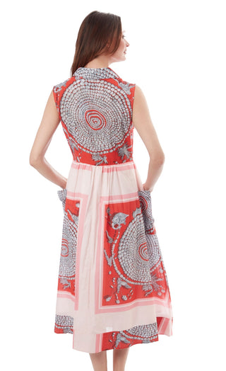 Sea Island Dress Coral Print - Glamourous Grace