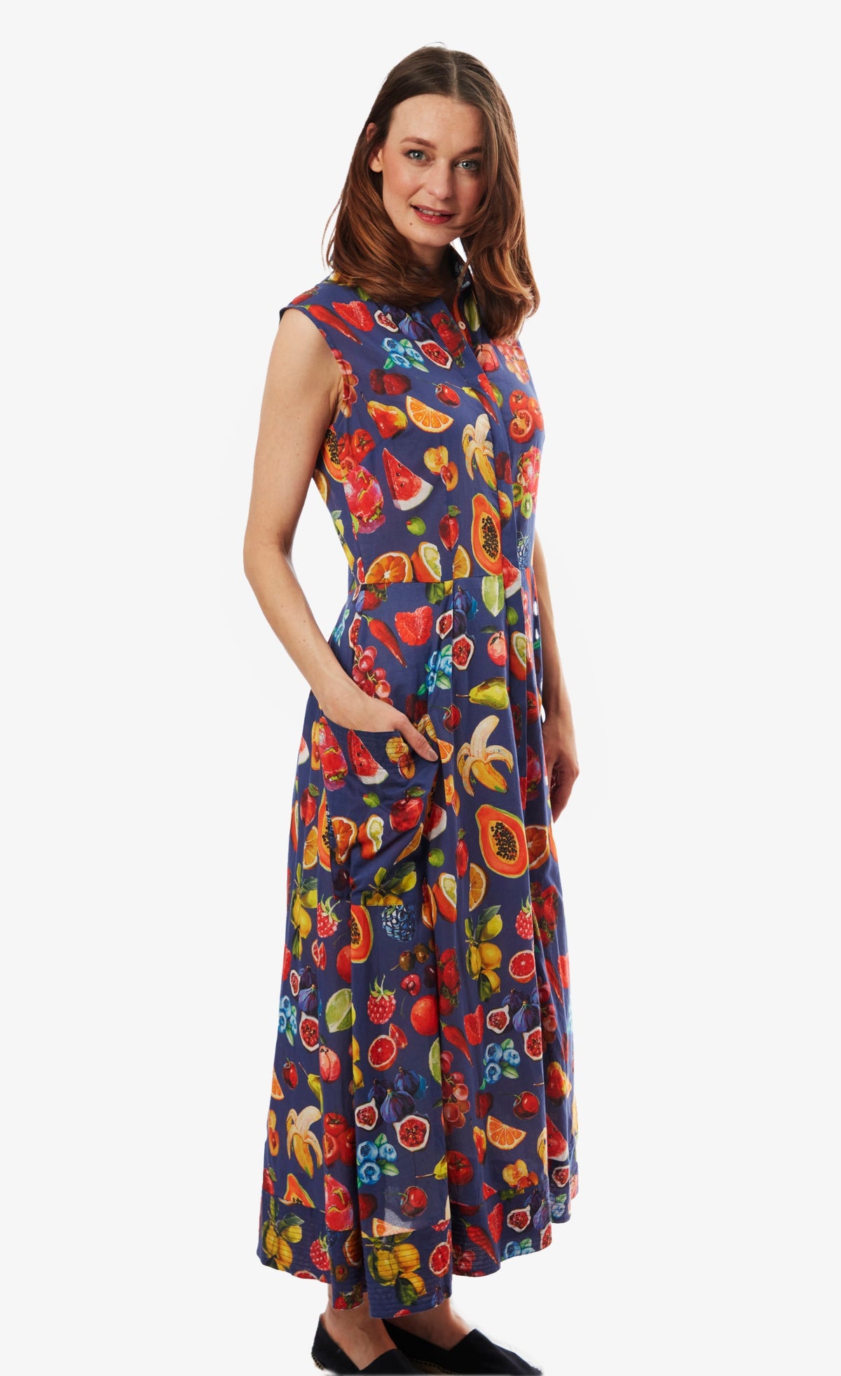Sea Island Dress Fruit Print - Glamourous Grace