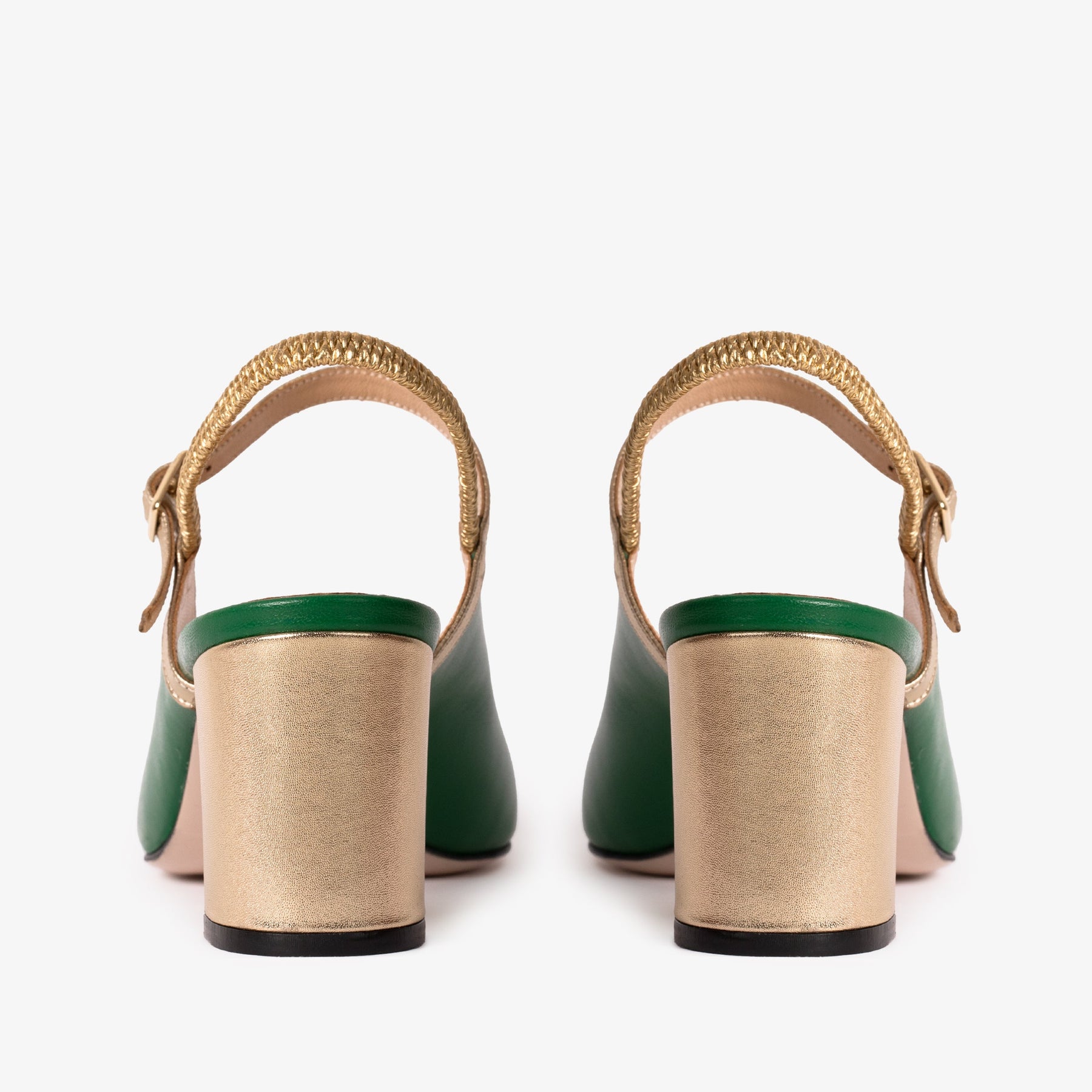 The Pompei Green Leather Women Slingback Sandal - Glamourous Grace
