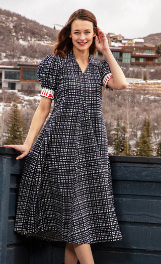 Montauk Dress Black and White Grid Dress - Glamourous Grace