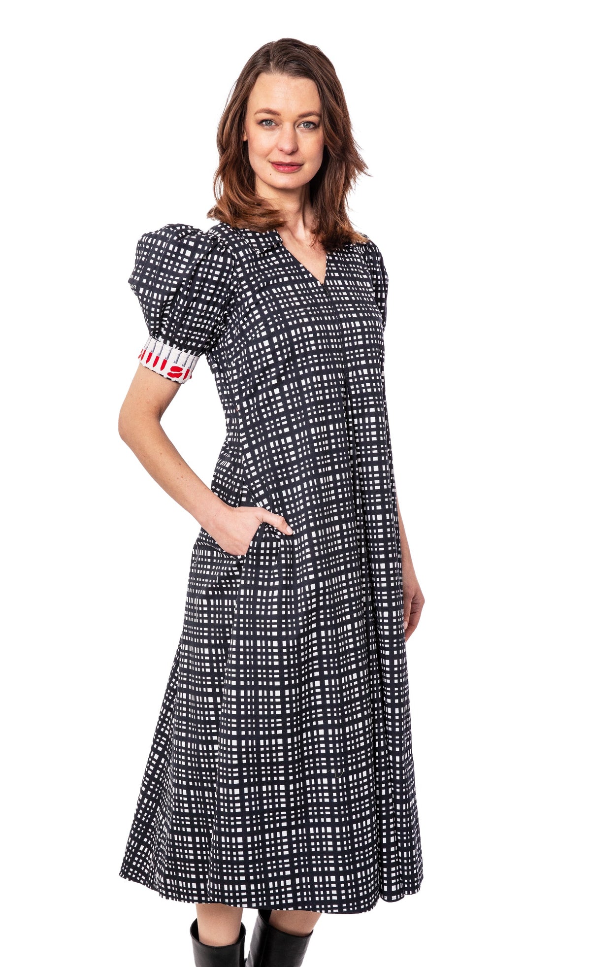 Montauk Dress Black and White Grid Dress - Glamourous Grace