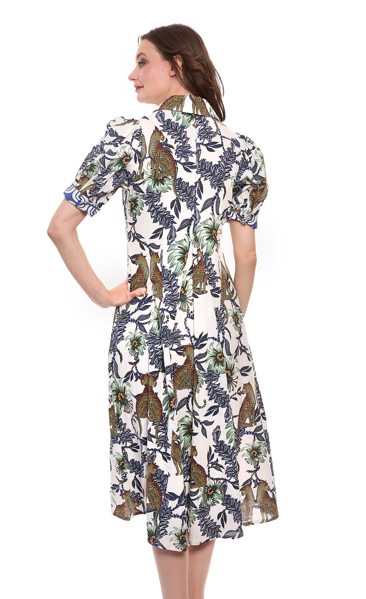 Montauk Dress Cheetahs and Floral Linen Cotton - Glamourous Grace