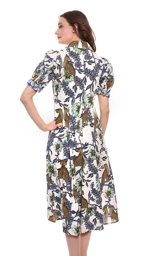 Montauk Dress Cheetahs and Floral Linen Cotton - Glamourous Grace