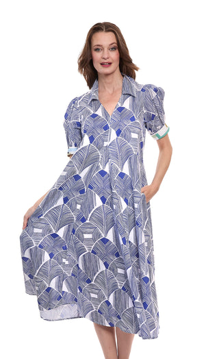 Montauk Dress Navy White Geo - Glamourous Grace