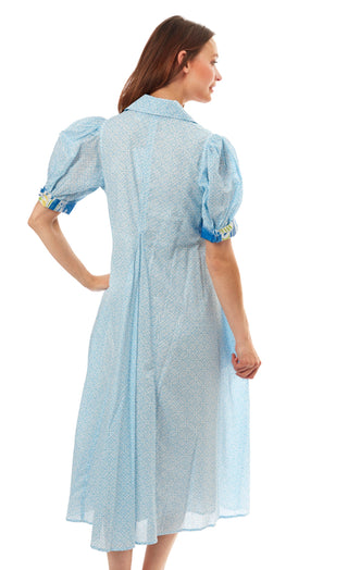 Montauk Dress Light Blue Geo Print - Glamourous Grace